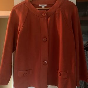 XL Dressbarn Dark Orange Button Up Sweater